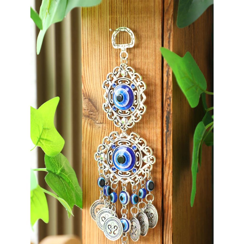 Boho Evil Eye Hanging Wall Decor Metal Pendant Wall Art Hanging Ornament Gothic Home Decor Garden Wind Chimes Outdoor Decoration
