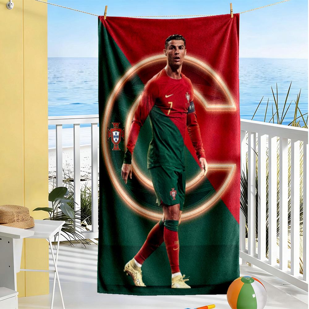 Ronaldo's Legacy Football Beach Towel Quick-Dry Soft Microfiber Comfortable Lightweight Suitable for Swimming, Gym, Camping, Yoga Vacation