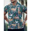 Sommer-Essential! Tropisches Palmenmuster Kurzarm-Poloshirt