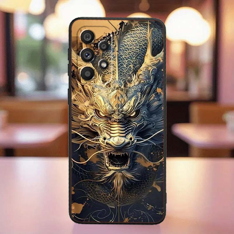 Anime Dragon Design Phone Case For Samsung A41 A35 A34 A33 A32 A25 A24 A23 A21s A06 A05 A04 A03 Note 10 20 Ultra 5G Black
