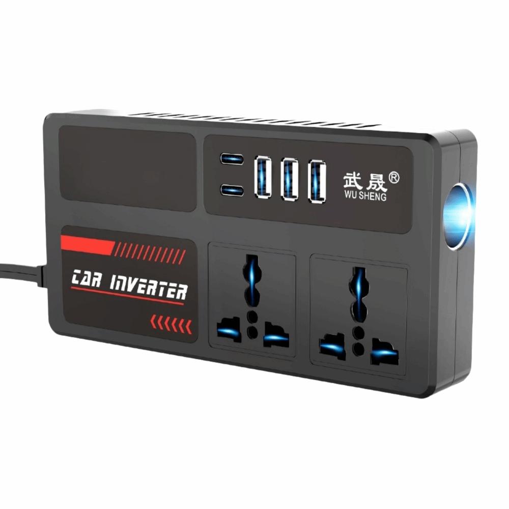 Digital Display Car Inverter Power Adapter Double Type-c Vehicle Inverter Car Charger Inverter SUV no digital display