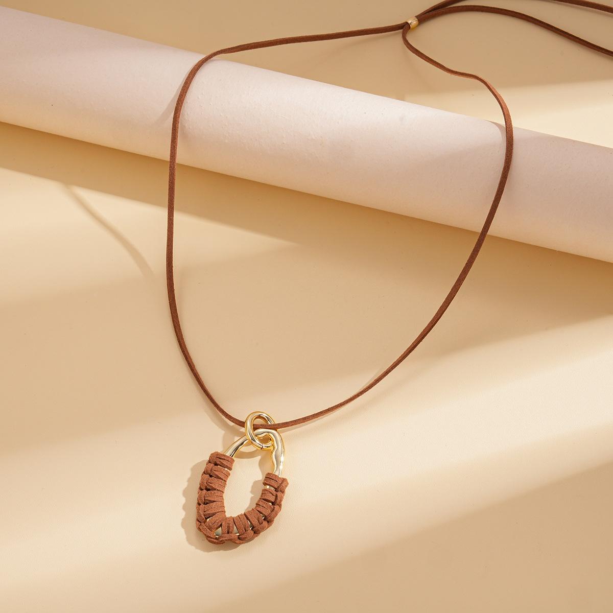 

Korean Velvet Hollow Geometric Wrapped Sweater Chain Bohemian Autumn Winter Niche Necklace