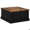VidaXL Coffre de rangement HALDEN noir 91x91x47 cm bois massif pin, stockage de coffre, coffre de rangement en bois, coffre 4018408