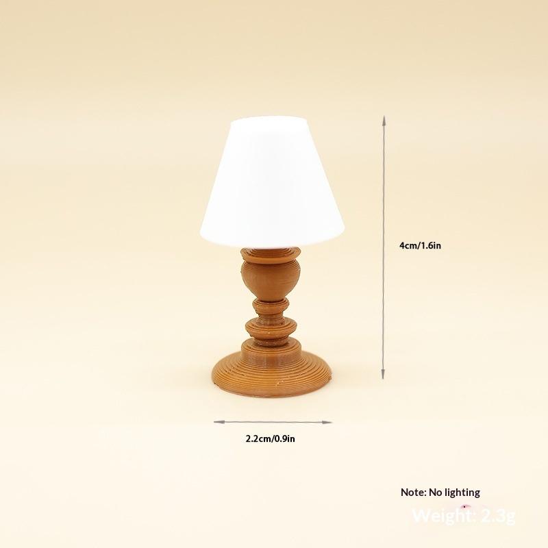 Retro Classical Mini Table Lamp Model Realistic Dollhouse Decor for Sand Table DIY Micro Landscape Props