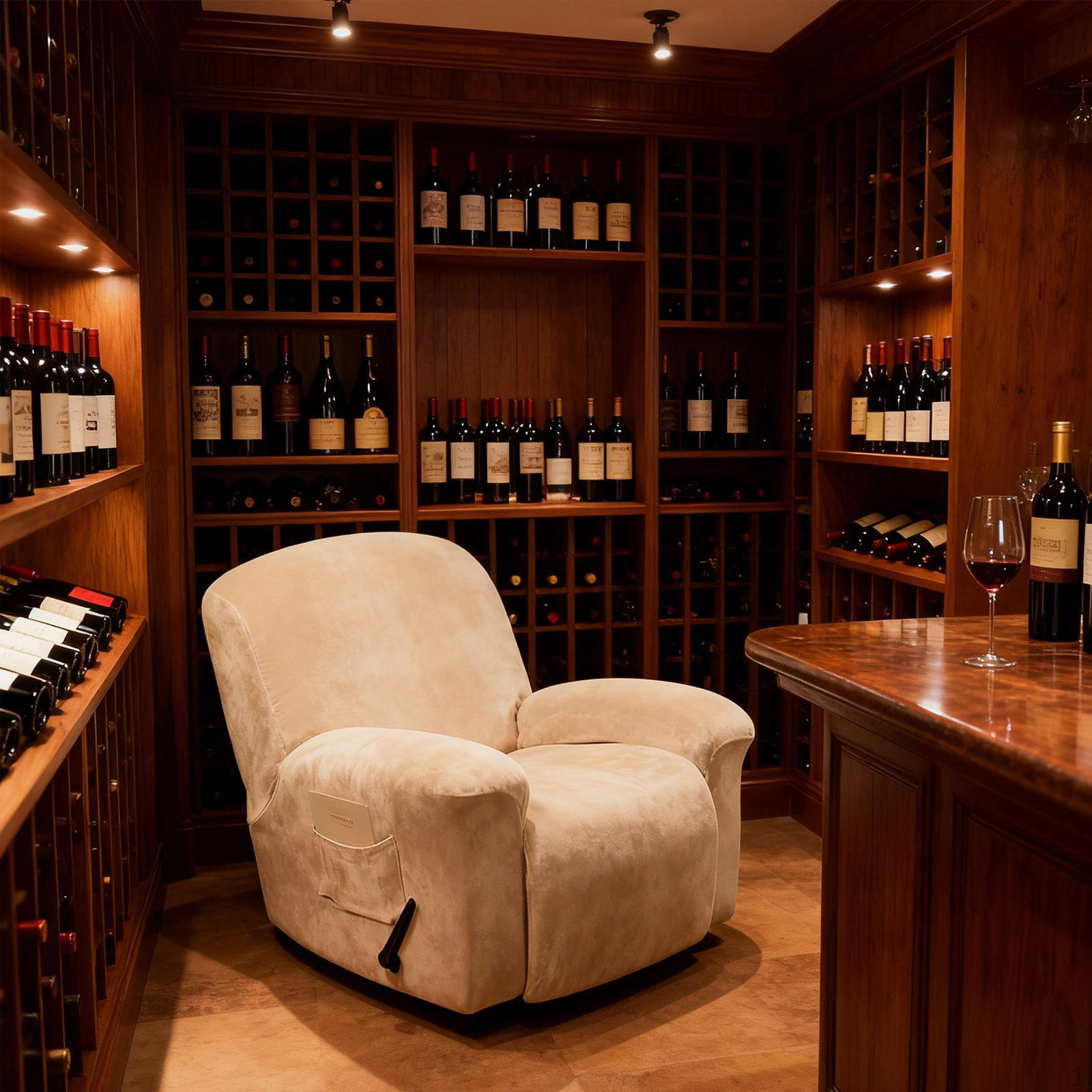 

Чехол для кресла Стрейч чехол для кресла-реклайнера с боковым карманом Удобный защитный чехол для дивана Beige