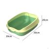 Cat , Litter Container High Rim Semi Closed Sand Box Kitty Pan Sturdy for