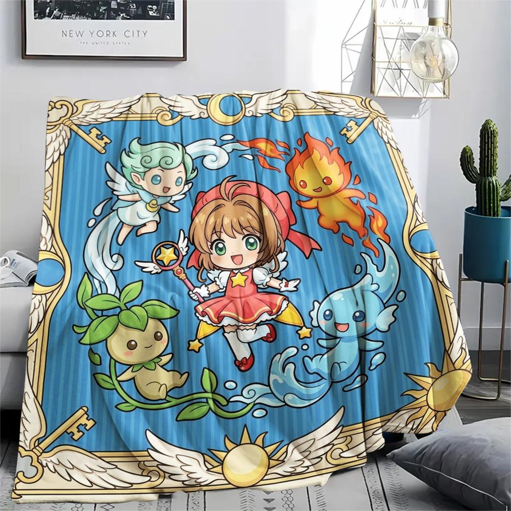 Cardcaptor Sakura Flannel Blanket Warm Cozy Style Print Comfortable for Daily Picnic Sofa Bedroom Chair.-TING