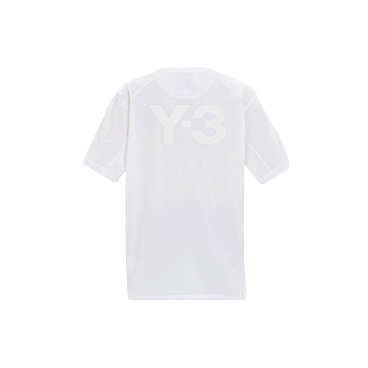 Y 3 T Shirts Men's White Crew Neck Moderate Straight Fit FN3349