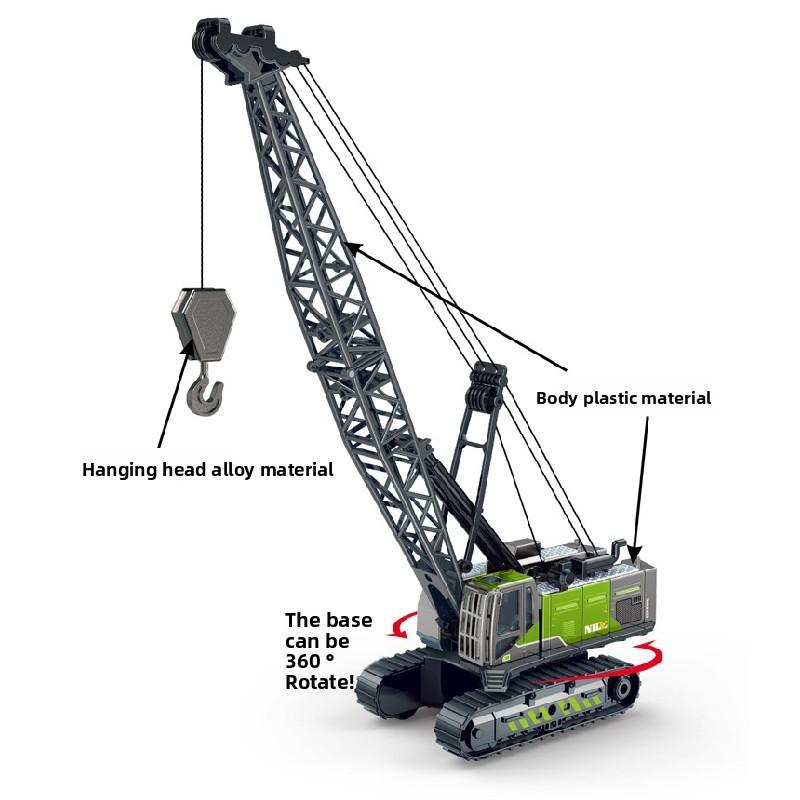 Large Alloy Simulation Foldable Crane Engineering Vehicle Model Children Toy