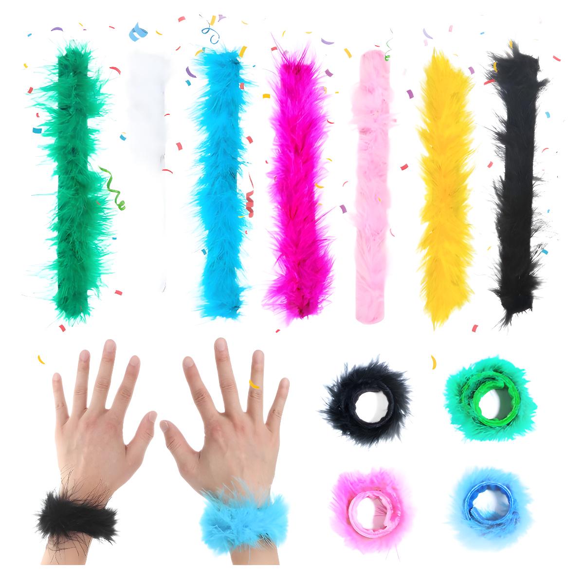 

Японский и корейский макаронный цвет браслет на кнопке из перьев индейки и плюшевые аксессуары для волос Black