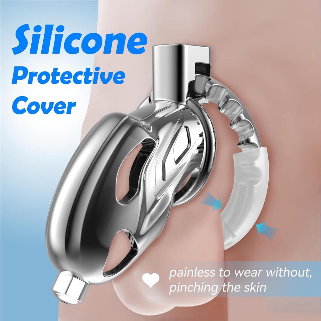 Keuschheitsgürtel für Männer mit Harnröhrenkatheter, Verstellbarer Metallkäfig gegen Fremdgehen, Paarspiel & Sissy-Training