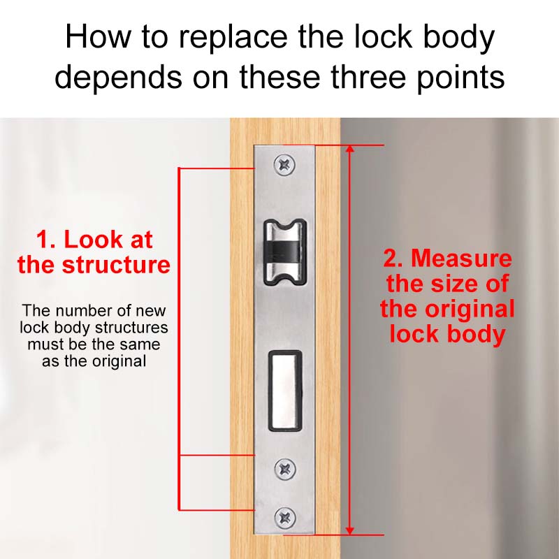 1Pc Door Latch Catch Privacy Lock Three Pronged Single Tongue Lock Body Bathroom Indoor Door Lock Cylinder DIY Stainless Steel