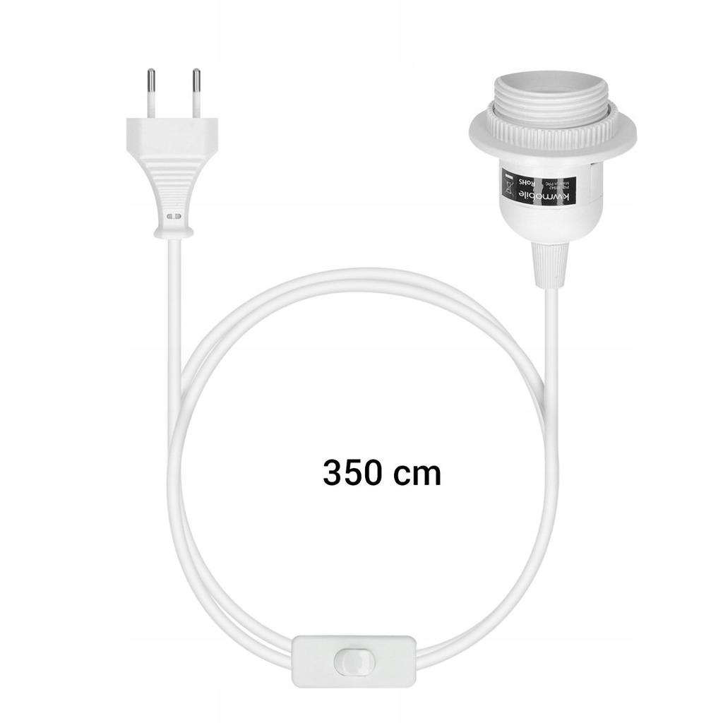 E27 socket with 3m cable Cable with switch E27 socket with switch