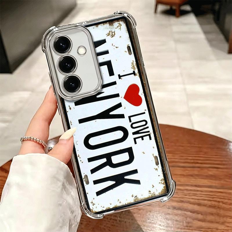 Retro Vintage License Plate Soft Phone Case For Samsung A17 A27 A07 A37 A57 A16 A56 A15 A55 A14 A54 A13 A53 A26 A36 A25 A35 A24