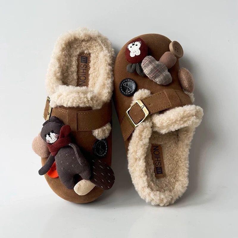 

Шарф медведь все включено бархатный женский зимний новый однопедальный пушистый обувь на платформе ретро одинарная обувь 40