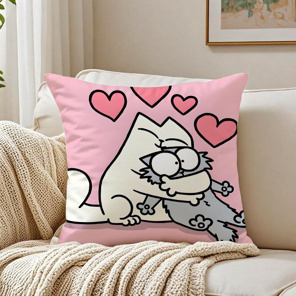 Cute Funny Art SSimons Cat Cushion Cover Pillowcase Antidustmite living Room Sofa Decor Cushion Room