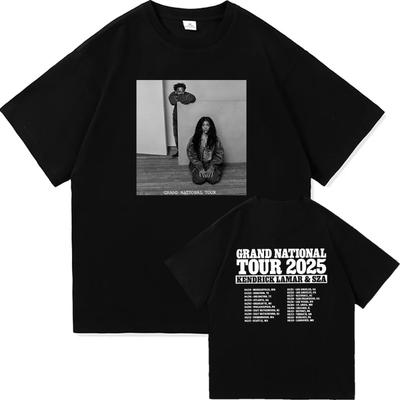 Vintage SZA Kendrick Lamar T-Shirt Grand National Tour 2025 Herren Damen T-Shirt Harajuku Unisex Hochwertige Kleidung Fan Geschenke Top