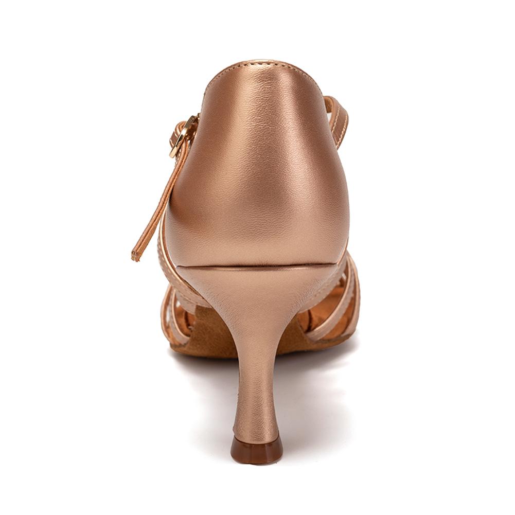 Fashion Women's Latin Dance Shoes Tango Cha Cha Ball Party PU Leather Dancing Shoes Middle Heel 6.5cm