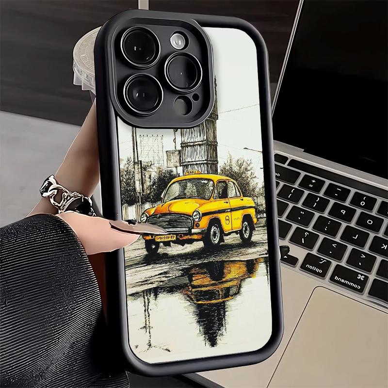 

NYC Yellow Taxi Cabs Phone Case for iPhone 16 17 Air 16E 15 Pro Max 14 Plus 13 12 Mini Capa Soft Shell Silicone Funda iPhone15ProMax