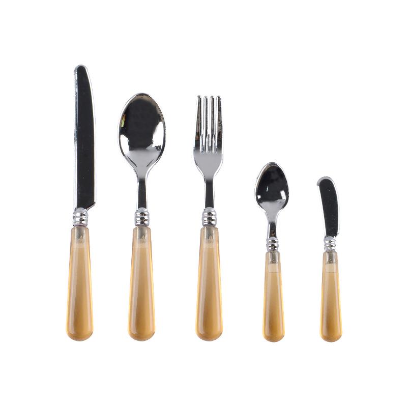 Dollhouse Tableware Mini Set /6 Scale 5Pcs Kitchen Knives Forks Spoons Simulation Play House Food Tools
