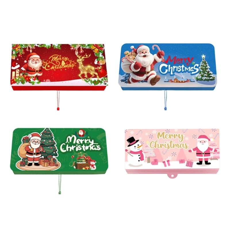 Folding Banknote Cards SantaClaus Cash Envelope 10 Pockets Organizers For Christmas Celebration