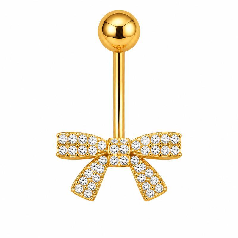 Dangle Belly Button Ring Gold Color Hypoallergenic Butterfly Heart Shape Piercing Jewelry for Summer Beach Party