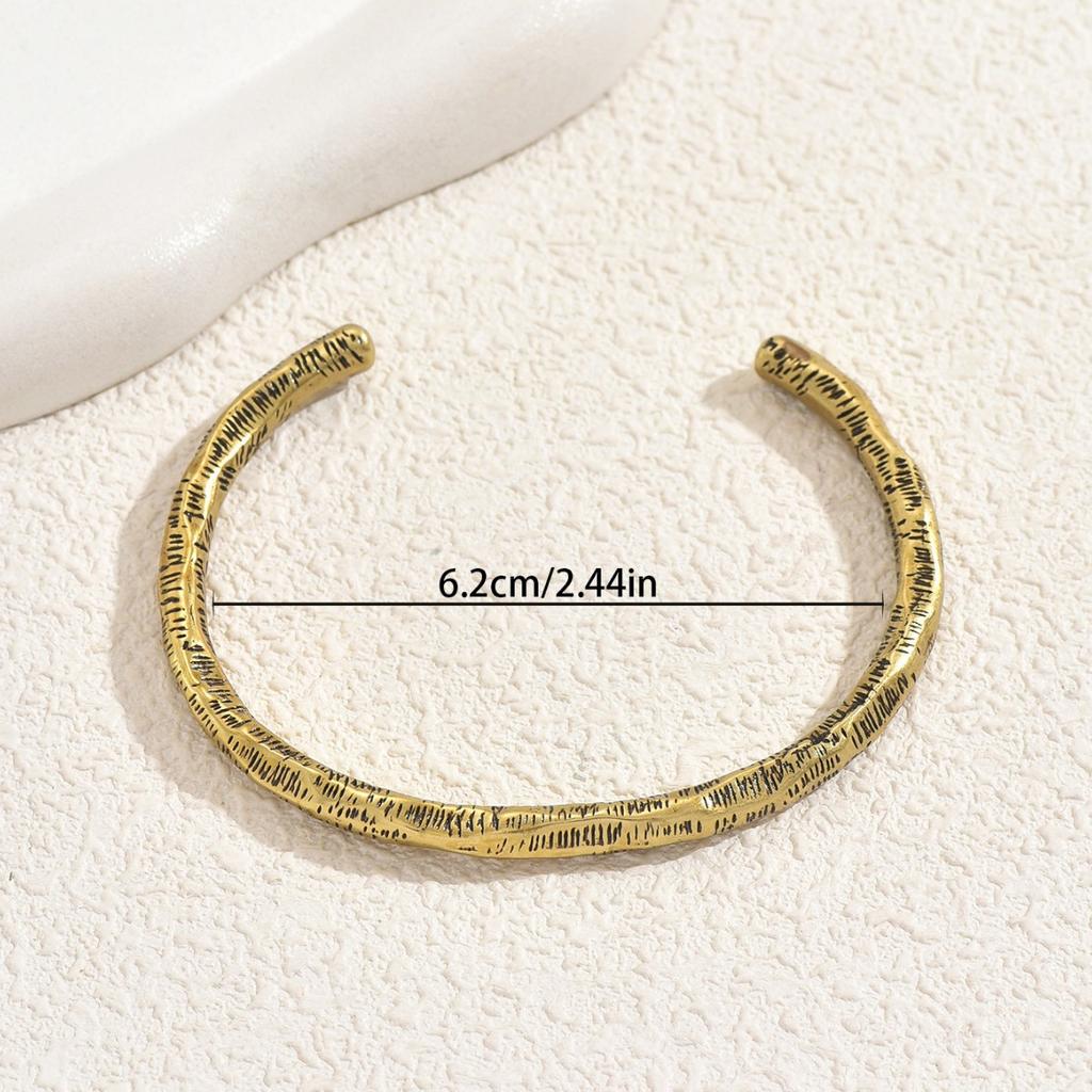Retro style women's bracelet geometric electroplating metal ring design open bracelet versatile jewelry women