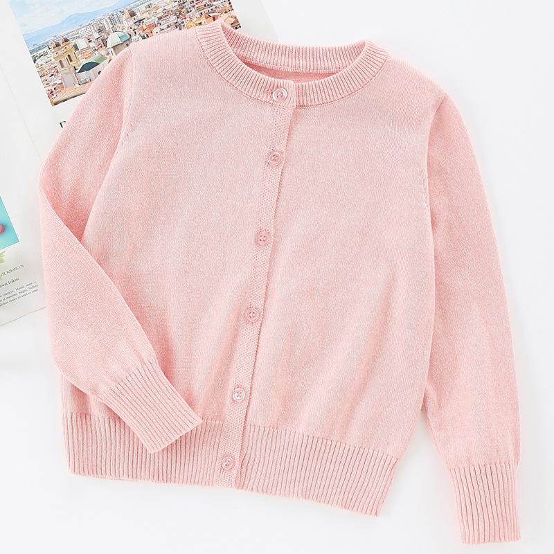 

Дитячий в язаний кардиган-светр-пальто на весну-осінь 2025 для хлопчиків і дівчаток - Класичний стиль 130cm рожевий