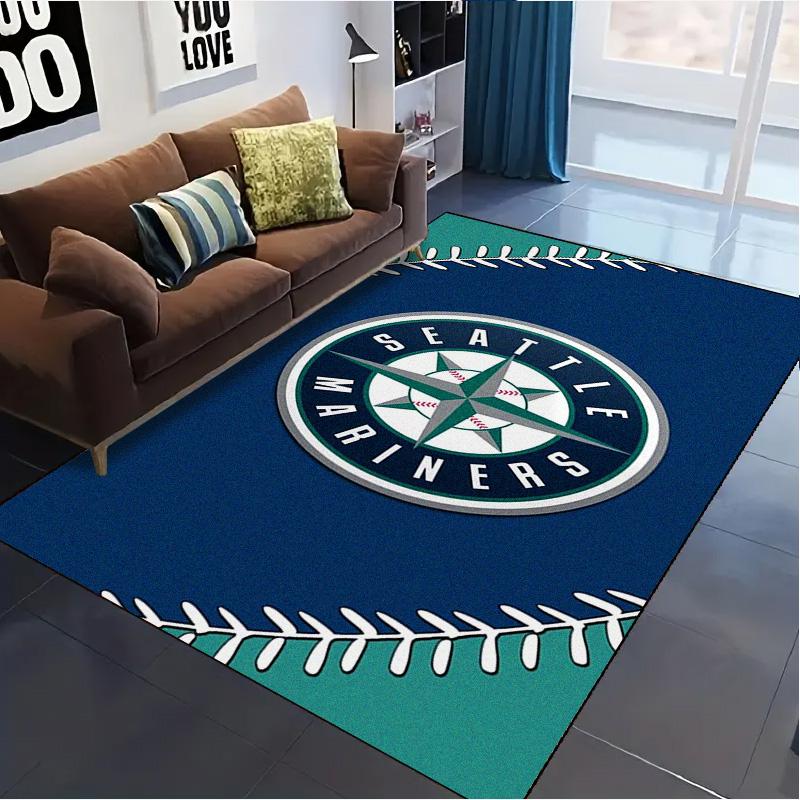 Seattle Mariners Logo Carpet Rug for Living Room Bedroom Home Sofa Decoration,Kids play Non-slip Floor Mat
