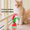 12pcs Cats Activity Toys Funny Colored Rainbow Soft light and Non-toxic Super Cute Beautiful Toy Balls with Feather for Kitten