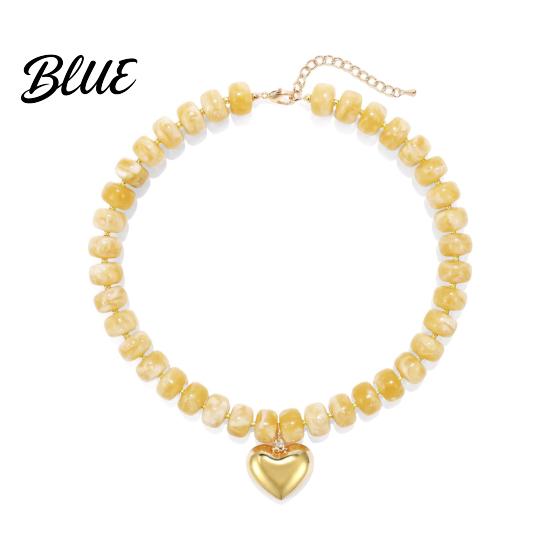 Charmanter Hals Schmuck Klobiger Bunter Perlen Choker Harz Perlen Halskette