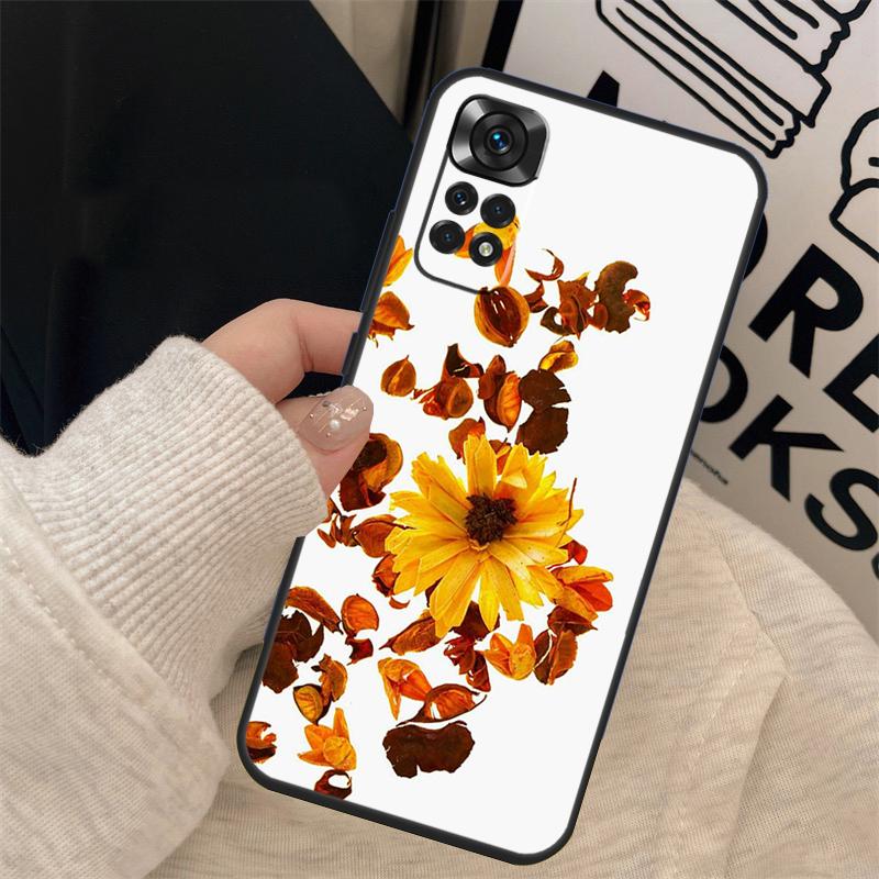 Flowers Pressed Cover For Xiaomi Redmi Note 13 10 11 12 14 15 Pro Plus Case For Redmi 15 12C 13C 14C 10C 15C