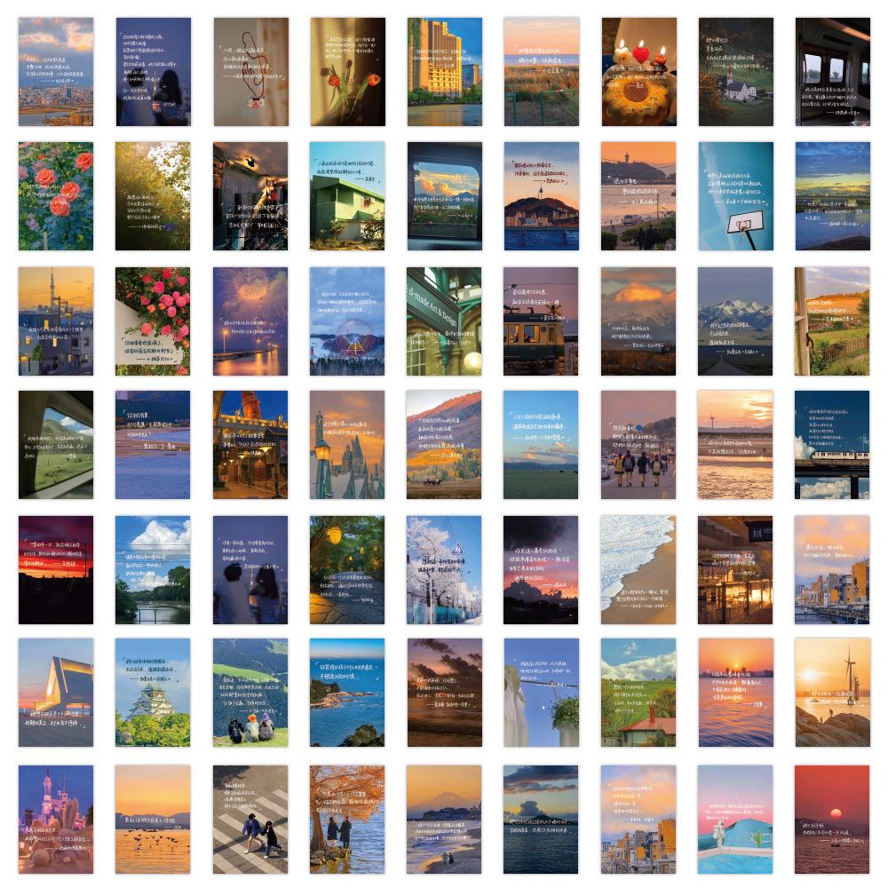 60 New Beautiful Landscape Stickers Personalized Creative DIY Decorative Skateboard Water Cup Waterproof Stickers