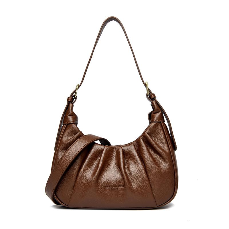 Geantă de umăr pentru femei cu design minimalist - Geantă de mână plisată uni, Geantă crossbody la modă potrivită pentru uz zilnic și cumpărături