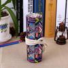 Colored Ethnic Style Geometric Pattern Pencil Canvas Storage Bag For Students