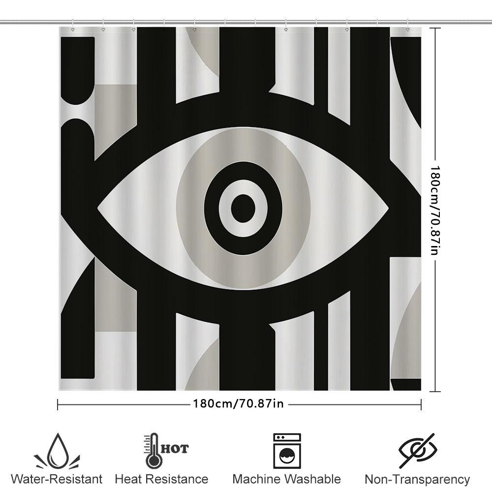 Unique Gothic Shower Curtain Black White Stripes Abstract Art Washroom Decor Modern Bathroom Accessories Home Textile