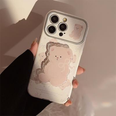 Korean Style Bear Stand Iphone15 Apple 16promax Mobile Phone Case 13 Suitable for Ins Super Cute Cute