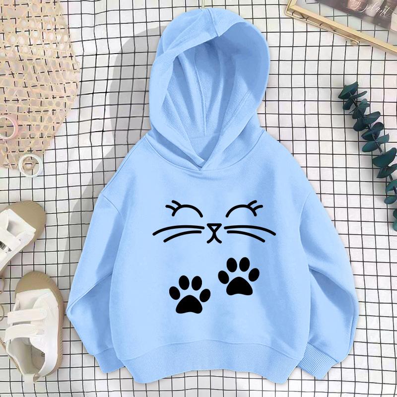 2026 Spring/Autumn Korean Style Girls' Printed Drop Shoulder Thin Hoodie