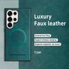 Leather Magnetic Phone Case For Samsung Galaxy S25 S24 S23 S22 S21 S20 Ultra Plus FE For Magsafe Wireless Charging Cover Fundas