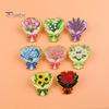 Enamel Flower Pin Set Bouquet Brooch for Women, Romantic Jewelry, Durable Floral Zinc Alloy Lapel Coats Dresses And Scarves Gold Edge Aesthetic