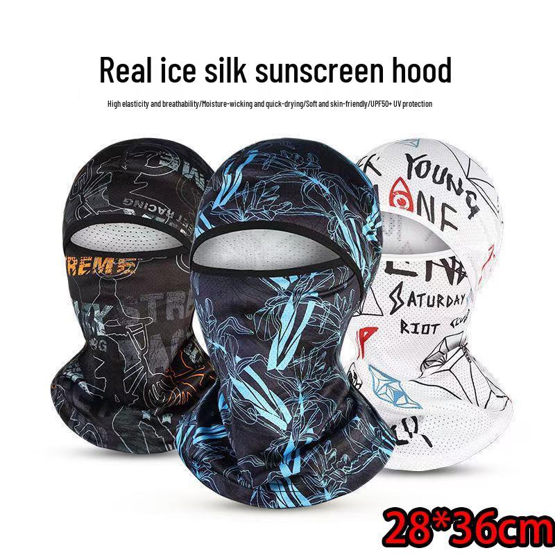 Unisex Ice Silk Sun Protection Face Mask & Neck Gaiter for Cycling, Fishing, Motorcycle, and Summer Activities.
