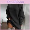 Knit Dress For Women With High Neck And Drop Shoulder In Cotton Blend For Casual Autumn Winter Wear