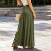 High Waist Wide Leg Palazzo Pants for Women with Belted Tie Elastic Waist Loose Fit Trousers for Casual or Office Wear