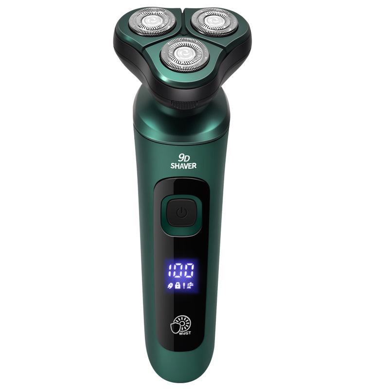 9D High-Power Electric Shaver with Digital Display, USB Charging, Washable Design, Floating Razor & Multifunctional Beard Trimmer