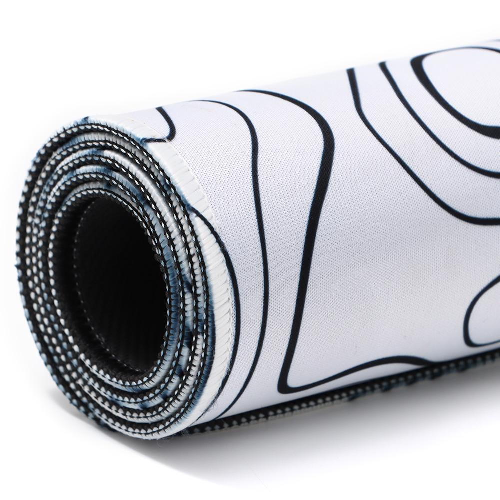 Office Non-Slip Line Pattern White Black Desk Pad Mouse Pad Mice Mat