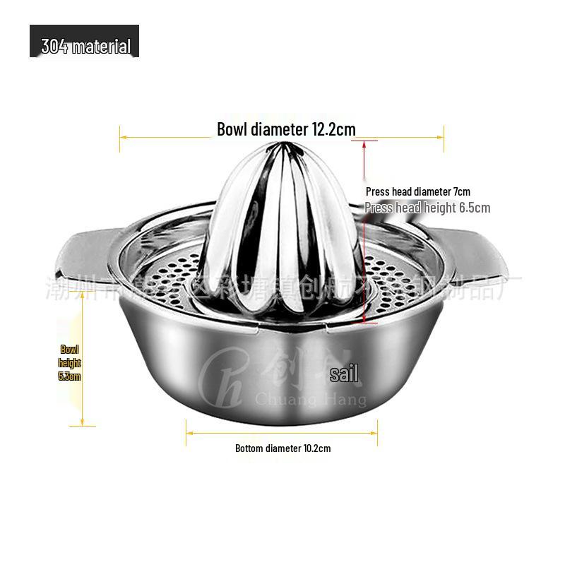 Compact Stainless Steel Manual Juicer - Portable Lemon & Orange Squeezer for Home Use