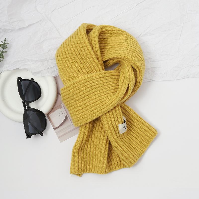 Scarf women's high-end sense autumn and winter new versatile solid color thickened warm wool knitted scarf scarf scarf