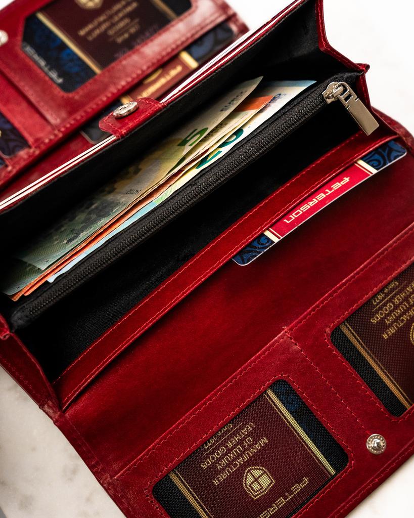 PTN 1680166-9-TVT-6585 Red Leather Wallet