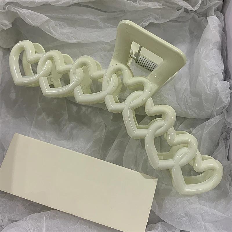 Новый Y2k Дофаминовый Девушка Мода Розовый Цвет Полые Геометрические Звезда Сердце Заколки для Волос Женские Зажим для Волос Кросс Ободок Зажим-Акула