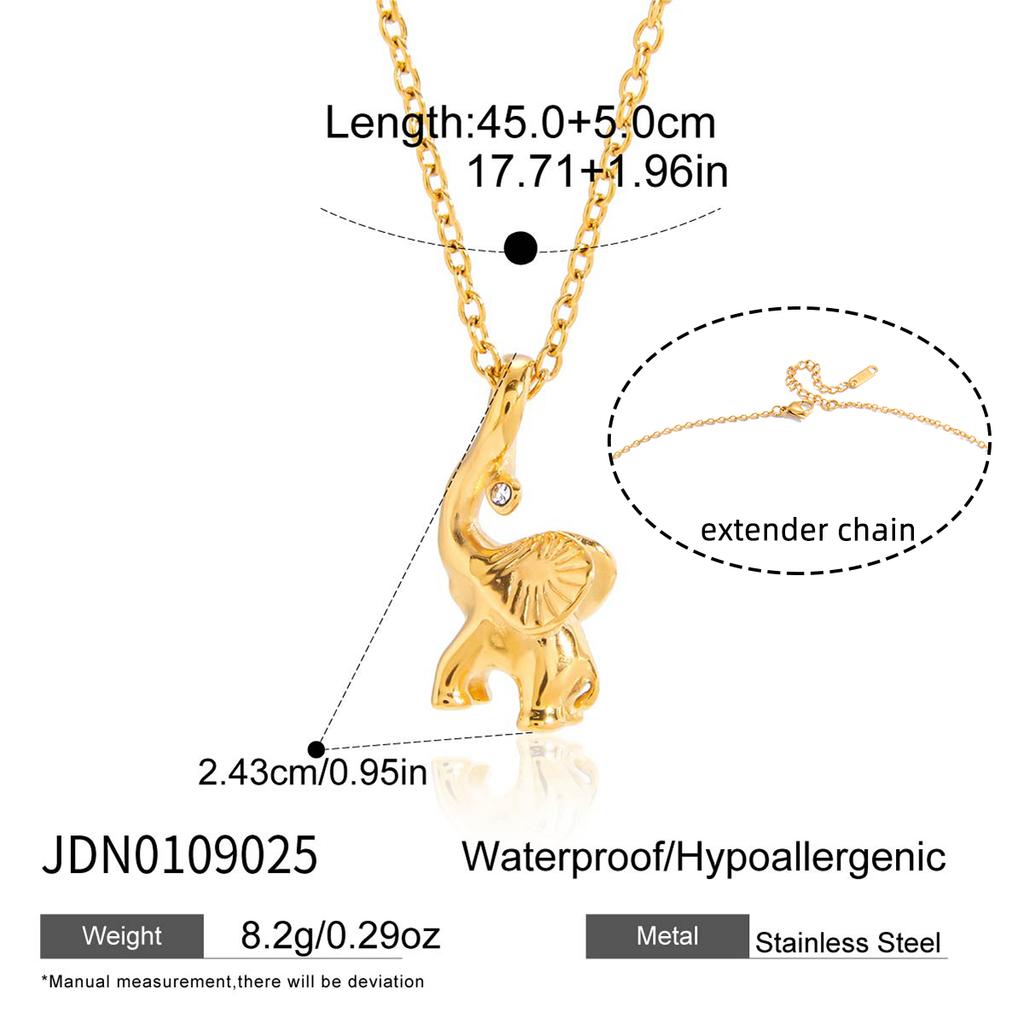 Youthway Glückselefant Anhänger Halskette Für Damen Minimalistisch Vergoldeter Edelstahl Halskette Einfacher Mode Schmuck